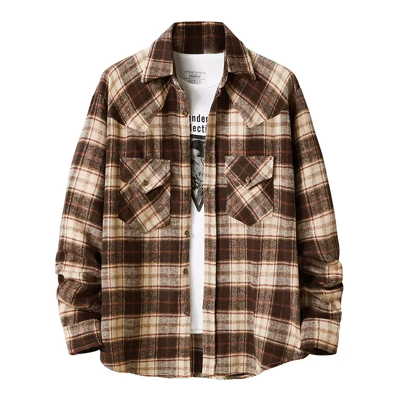 Manufacturer Wholesale Supplier Bangladesh American Style Flannel Plaid Shirt Factory
